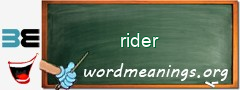 WordMeaning blackboard for rider